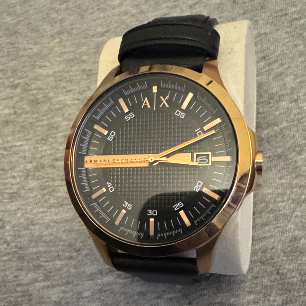 Armani Exchange Rose Gold and Black Men's Watch